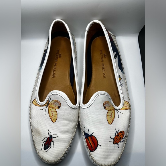 Peter Millar Signature Insetti Venetian Loafers Ivory Drivers Womens Size 9 - Picture 1 of 11
